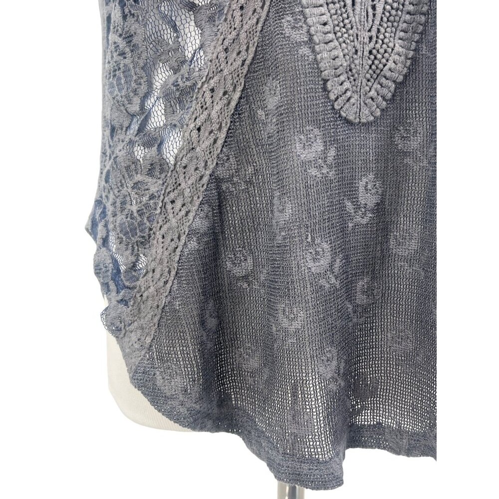 Free People Gray Lace Overlay Sleeveless Top - Picture 10 of 16